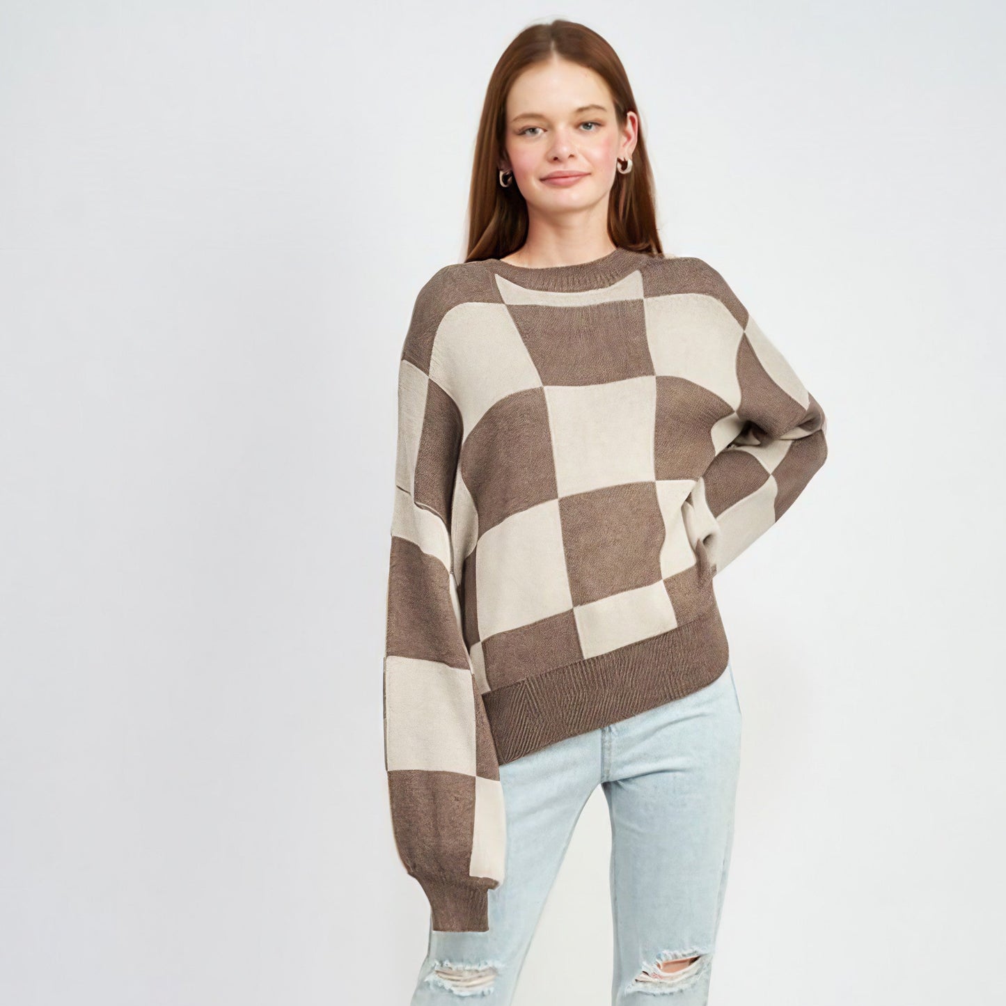 Freeze Frame Checkered Sweater